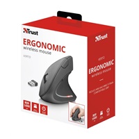 TRUST Mouse Verto bezdrôtová ergonomická myš USB, čierna