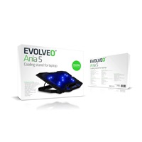 EVOLVEO Ania 5, chladiaci stojan na notebook, modré podsvietenie