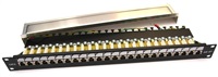 19" Patch panel EXCLUSIVE s 24 portmi, FTP (SFTP, STP), Cat 6, s hrotom