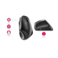 Myš CHERRY MW 4500 bezdrôtová, vertikálna, ergonomická, 1200 DPI, nano USB, 2xAAA, čierna