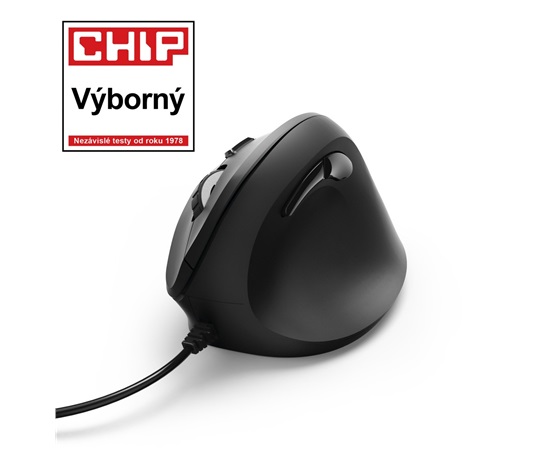 <p>Vertikálna ergonomická káblová myš Hama EMC-500, 6 tlačidiel, čierna</p>