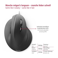 <p>Vertikálna ergonomická káblová myš Hama EMC-500, 6 tlačidiel, čierna</p>