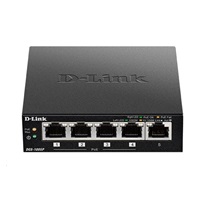 D-Link DGS-1005P 5-portový gigabitový stolový prepínač PoE+, 4 porty PoE+, rozpočet PoE 60 W