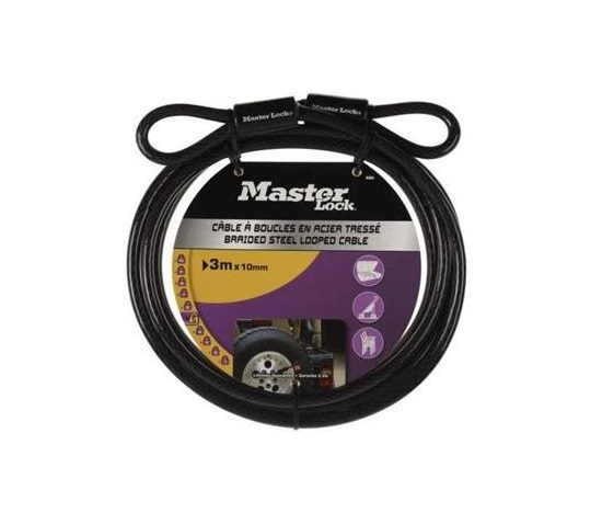 Master Lock Ohebné ocelové lanko  49EURD - 300cm x 1cm