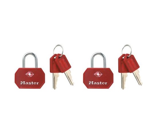 Master Lock Visací zámek  TSA - červený (2 ks / blistr)