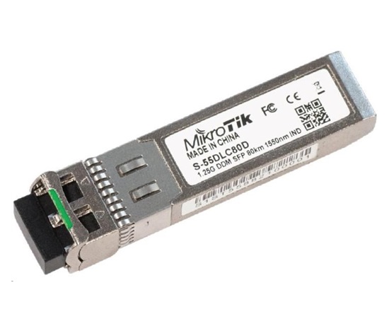 Mikrotik SFP (miniGBIC) modul S-55DLC80D, SM, 80km, 1.25G, 1550 nm, LC duplex