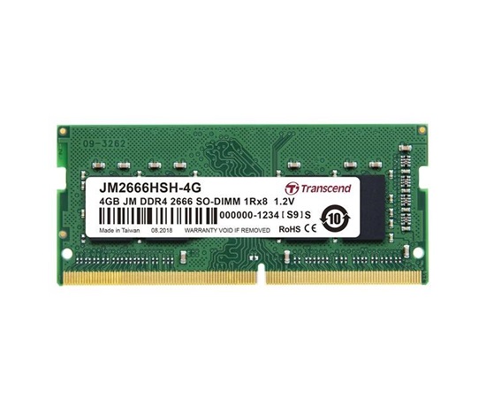 SODIMM DDR4 4GB 2666MHz TRANSCEND 1Rx8 512Mx8 CL19 1.2V