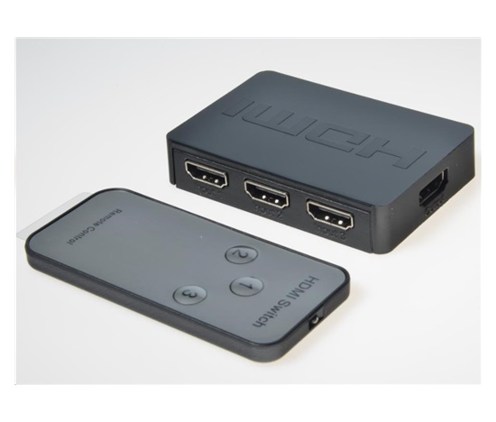 PREMIUMCORD Prepínač HDMI 3:1 plastový s diaľkovým ovládaním