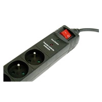 GEMBIRD Přepěťová ochrana, 5 zásuvek, 3m, černá