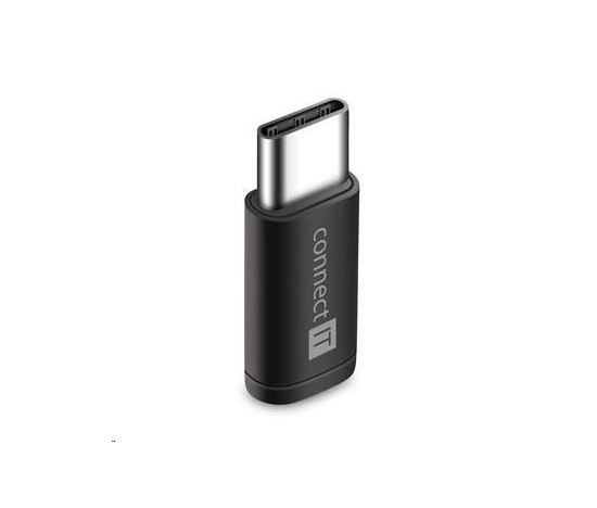 Adaptér CONNECT IT Wirez, USB-C samec > Micro USB, čierny/čierny