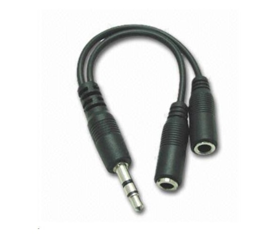 PREMIUMCORD Rozbočovač káblov 3,5 Jack M - 2xF 10cm