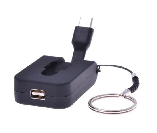 Adaptér PREMIUMCORD USB 3.1 samec Type-C na samicu mini DisplayPort, navíjací kábel a krúžok na kľúče