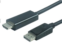Kábel PREMIUMCORD DisplayPort 1.2 na HDMI 2.0, pre rozlíšenie 4Kx2K@60Hz, 1m