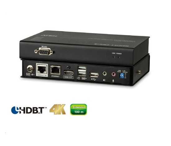 ATEN HDMI Extender PC-konzola do 100m@4K, HDBaseT 2.0, USB + RS232