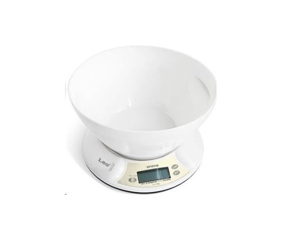 ORAVA EV-2 digitální kuchyňská váha, LCD displej, přesnost 1 g, s miskou, automatické vypnutí