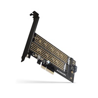 AXAGON PCEM2-D, PCIe x4 - M.2 NVMe M-key + SATA B-key slot adaptér, vr. LP