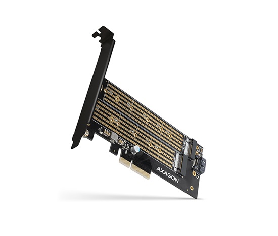 AXAGON PCEM2-D, PCIe x4 - M.2 NVMe M-key + SATA B-key slot adaptér, vrátane. LP