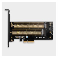 AXAGON PCEM2-D, PCIe x4 - M.2 NVMe M-key + SATA B-key slot adaptér, vrátane. LP
