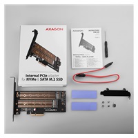 AXAGON PCEM2-D, PCIe x4 - M.2 NVMe M-key + SATA B-key slot adaptér, vrátane. LP
