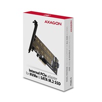 AXAGON PCEM2-D, PCIe x4 - M.2 NVMe M-key + SATA B-key slot adaptér, vrátane. LP