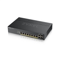 Zyxel GS1920-8HPV2 10-portový inteligentný riadený PoE prepínač, 8x gigabitový RJ45, 2x gigabitový RJ45/SFP, 130 W pre PoE