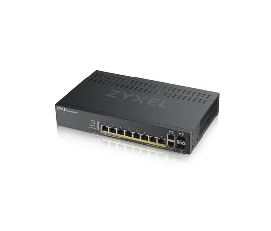 Zyxel GS1920-8HPV2 10-portový inteligentný riadený PoE prepínač, 8x gigabitový RJ45, 2x gigabitový RJ45/SFP, 130 W pre PoE