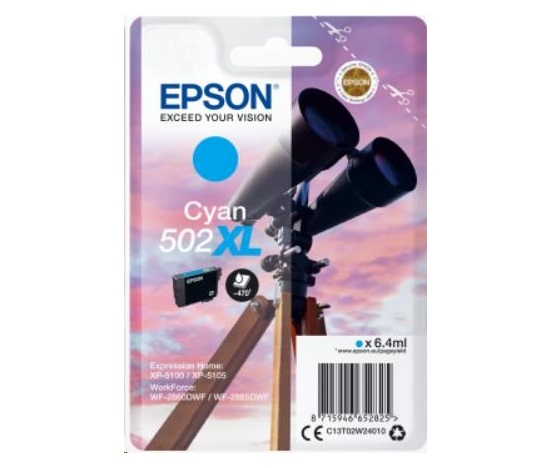 Atramentová tyčinka EPSON Singlepack "Binoculars" Cyan 502XL