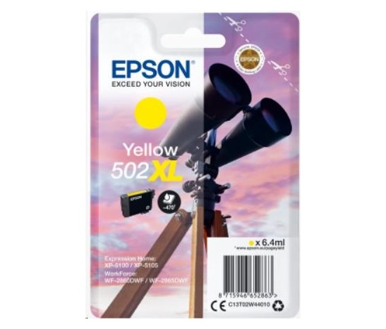 Atramentová tyčinka EPSON Singlepack "Binoculars" Yellow 502XL