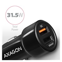AXAGON PWC-QC5, QUICK a SMART nabíjačka do auta, 2x port QC3.0/AFC/FCP + 5V-2.6A, 31.5W