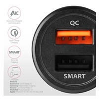 AXAGON PWC-QC5, QUICK a SMART nabíjačka do auta, 2x port QC3.0/AFC/FCP + 5V-2.6A, 31.5W