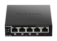 D-Link DES-1005P B1 5-portový 10/100 PoE stolový prepínač, 4x PoE+, 60W pre PoE