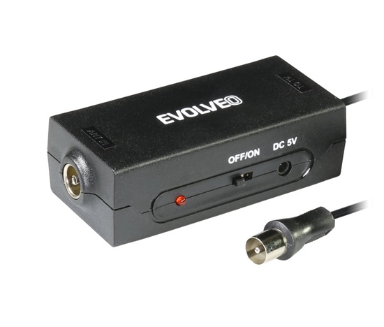 EVOLVEO Amp 1, anténní zesilovač FM/DAB+/DVB-T2, filtr LTE,4G,5G