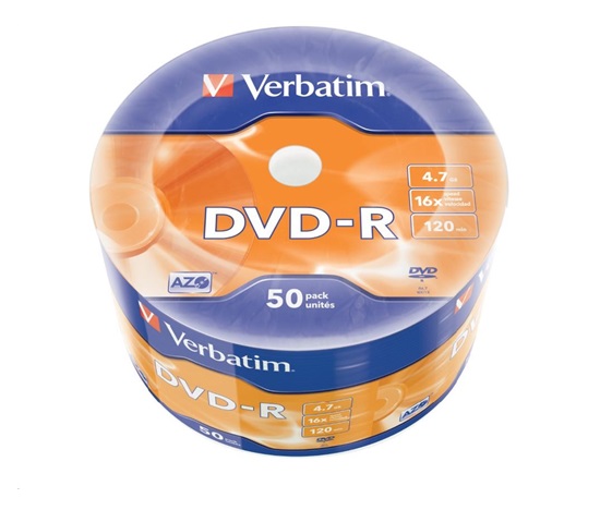 VERBATIM DVD-R (balenie 50 kusov) 16x WRAP 4.7GB MATT