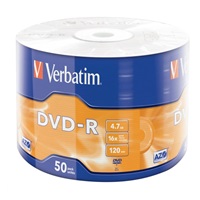 VERBATIM DVD-R (balenie 50 kusov) 16x WRAP 4.7GB MATT