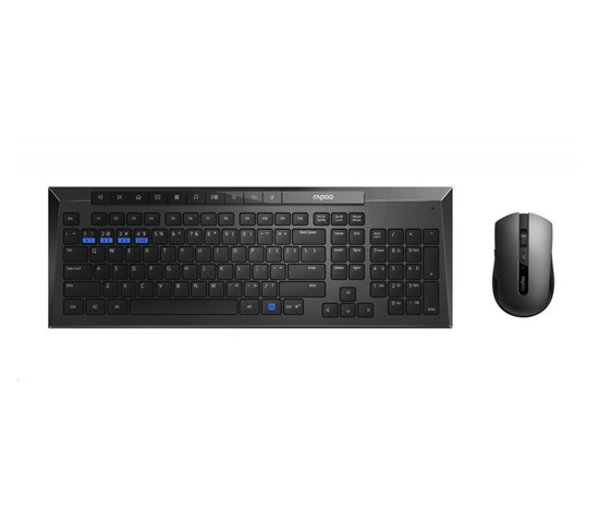 Set klávesnice a myši RAPOO 8200M Wireless Multi-Mode Optical Mouse and Keyboard Set Black CZ/SK