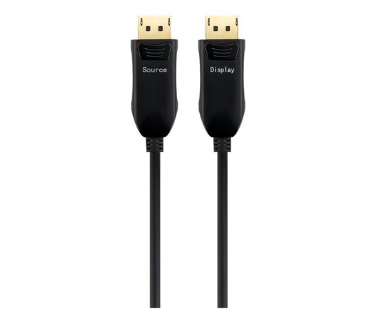 PREMIUMCORD Optický DisplayPort 1.4 pripojovací kábel M/M, pozlátený konektor. 50m