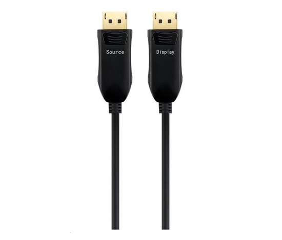 PREMIUMCORD Optický DisplayPort 1.4 pripojovací kábel M/M, pozlátený konektor. 15m
