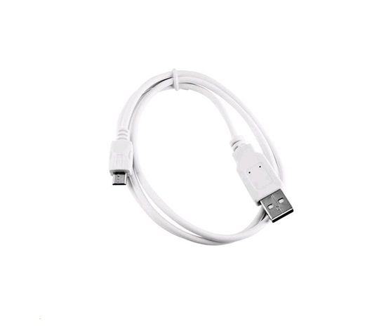 Kábel C-TECH USB 2.0 AM/Micro, 2 m, biela