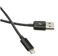 Kábel C-TECH USB 2.0 Nabíjací a synchronizačný kábel Lightning (IP5 a vyšší), 2 m, čierny