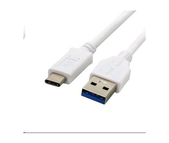 C-TECH USB 3.0 Kábel AM na USB-C (AM/CM), 1 m, biely