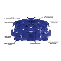 Optická kazeta OPTRONICS, priehľadný uzáver, hroty až na 24 zvarov, 2 výklopné držiaky