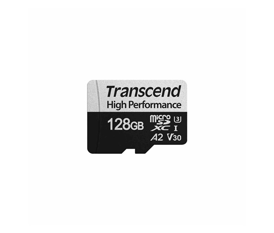 Karta TRANSCEND MicroSDXC 128GB 330S, UHS-I U3 A2 + adaptér