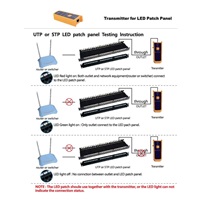 19" Patch panel XtendLan 24port, STP, Cat5E, krone, čierny - LED vyhľadávanie