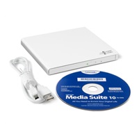 HITACHI LG - externá mechanika DVD-W/CD-RW/DVD±R/±RW/RAM GP57EW40, Slim, biela, krabica+SW