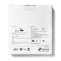 HITACHI LG - externá mechanika DVD-W/CD-RW/DVD±R/±RW/RAM GP57EW40, Slim, biela, krabica+SW