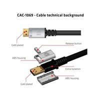 Club3D Kabel certifikovaný DisplayPort 1.4, HBR3, 8K60Hz (M/M), stříbrné koncovky, 4m, 24 AWG
