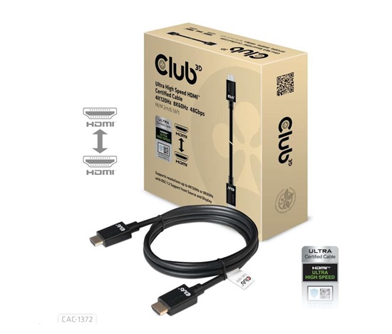 Kábel HDMI Club3D 2.1 Ultra High Speed HDMI™ 4K120Hz, 8K60Hz, 2m