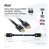 Kábel HDMI Club3D 2.1 Ultra High Speed HDMI™ 4K120Hz, 8K60Hz, 2m