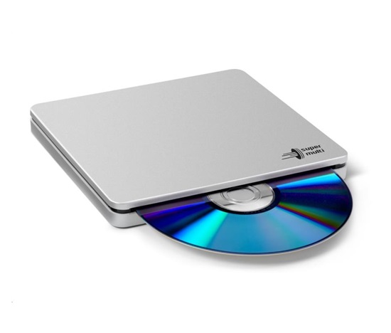 HITACHI LG - Externý DVD-W/CD-RW/DVD±R/±RW/RAM/M-DISC GP70NS50, Blade Ultra Slim, strieborný, krabica+SW