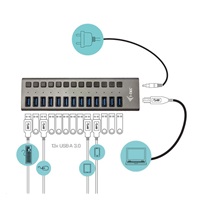 iTec USB 3.0 Nabíjací HUB 13port + napájací adaptér 60 W